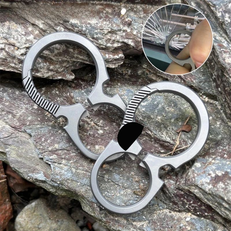 

Outdoor EDC Portable Titanium Alloy Keychain Multi Functional Creative Bottle Opener Waist Buckle Window Breaker Tools