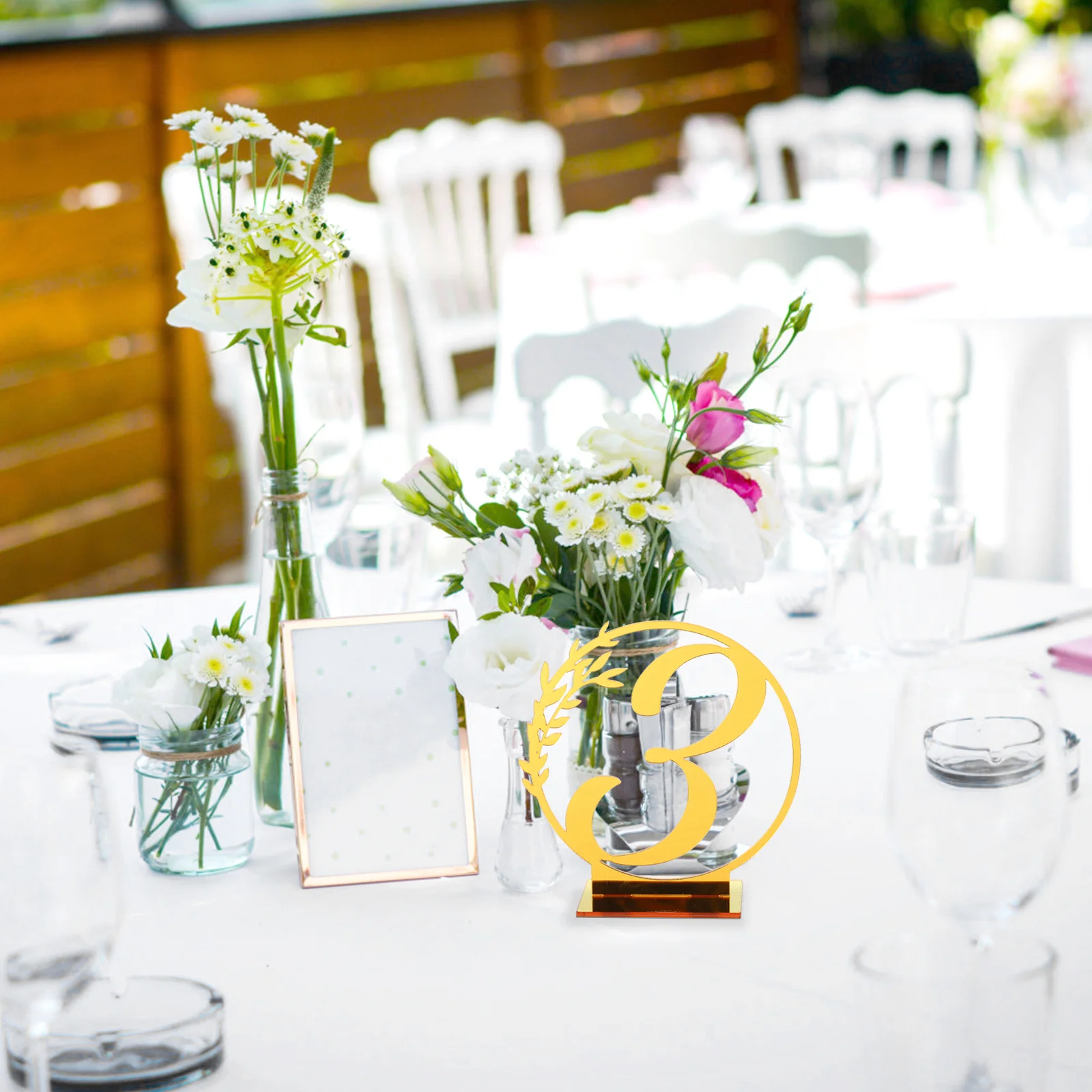 

15Pcs Number Table Signs Acrylic Sturdy Wedding Banquet Restaurant Party Reception Table Number Cards Decor Reusable Seats Signs