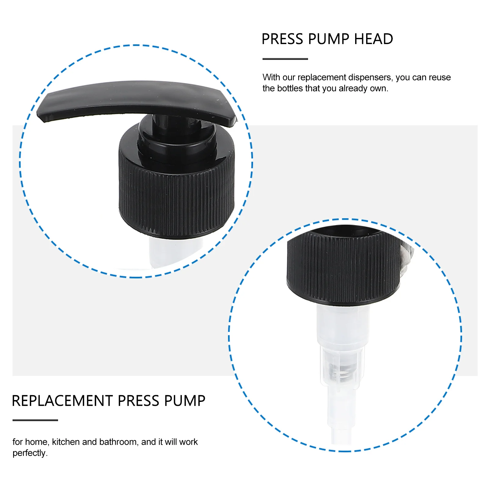 

Plastic Press Pump Head 4Pcs Replacement for Lotion Soap Dispensers Bathroom Kitchen Bottle Nozzle Foundation Compatible