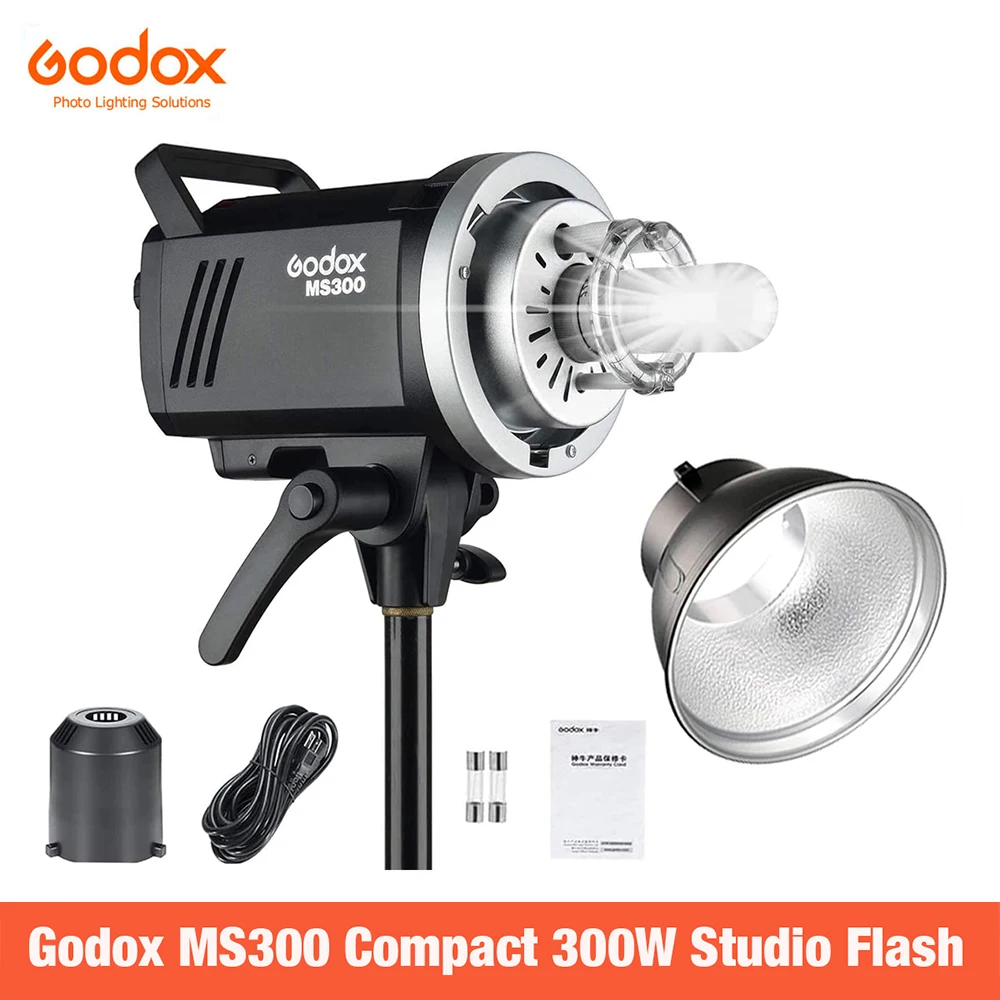 

Godox MS300 Compact Studio Flash 300W 2.4G Wireless Monolight with Bowens Mount 2.4G Wireless X System GN58 5600K