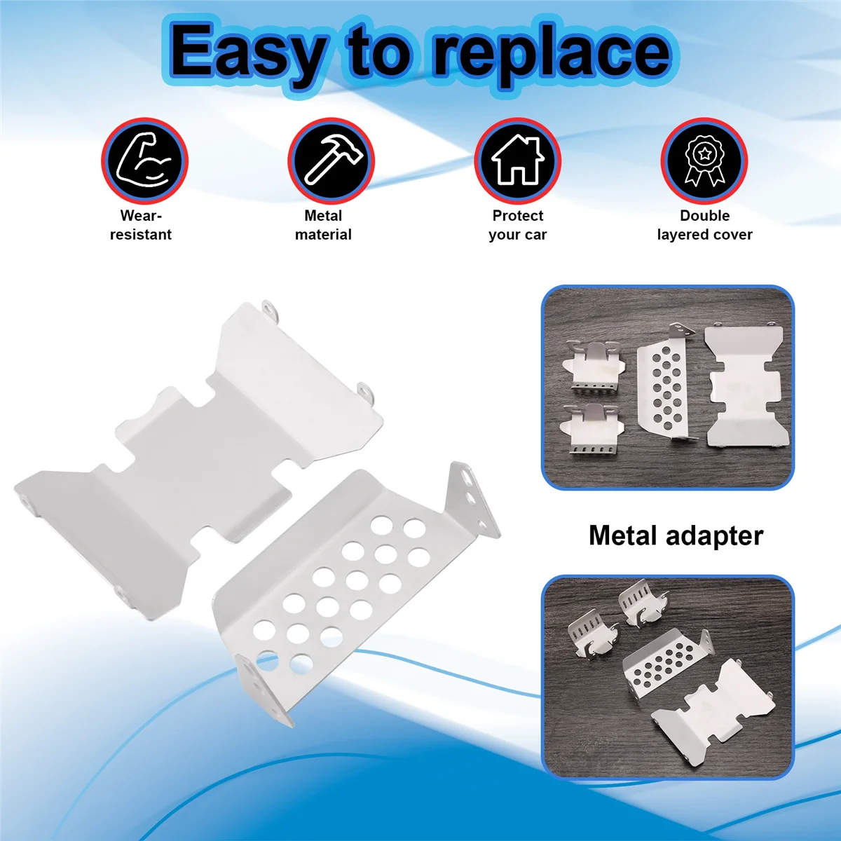 المصد الأمامي من الفولاذ المقاوم للصدأ السفلي + المحور + علبة التروس جبل حماية لوحة التزلج مجموعة ل 1/10 RC الزاحف محوري SCX10-Elect