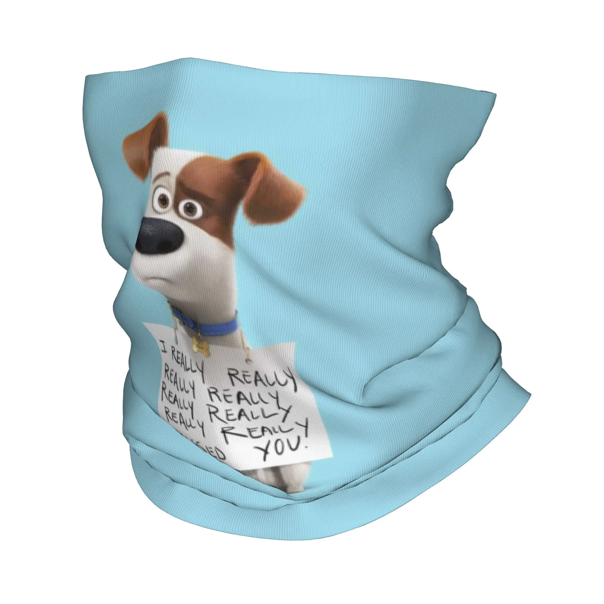 Film The Secret Life of Pets Jack Russell Terrier Dog Bandana Neck Cover Printed Wrap Scarf Face Mask Running Unisex All Season
