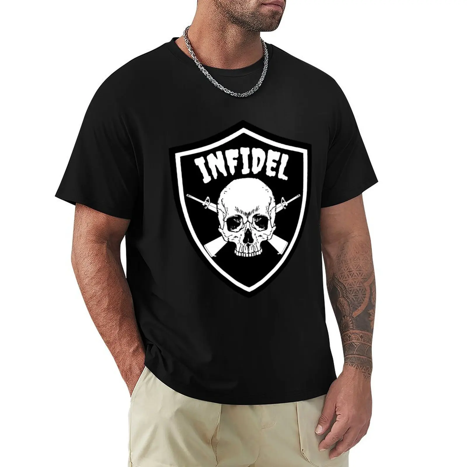 Infidel White T-Shirt Holiday Lightweight T-Shirt