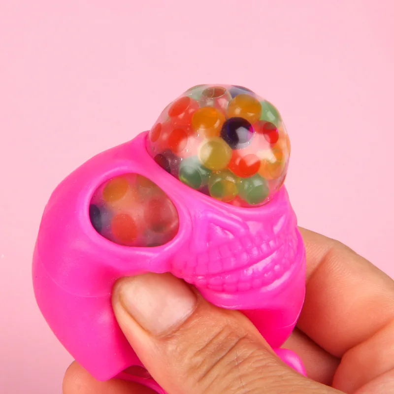 3Pcs Creative Skeleton Alien Kids Halloween Stress Relief Toy Novelty Squeeze Stress Ball for Boys Left Restless Fun Gift