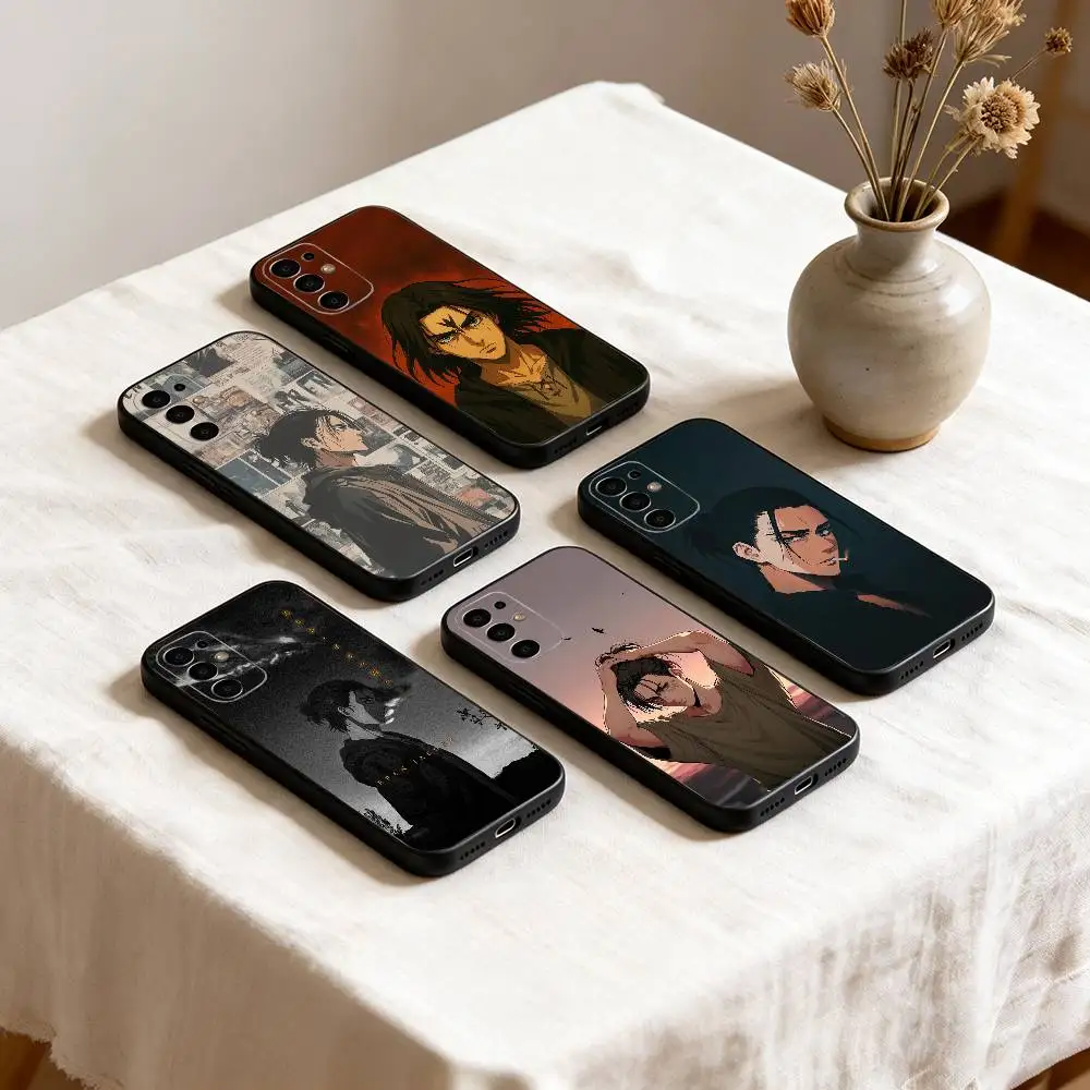 

Attack on Titan E-Eren y-Yeager Phone Case Black Silicone Soft For Samsung S25,S24,S21,S22,S23,S30,Ultra,S20,Plus,Fe,Lite