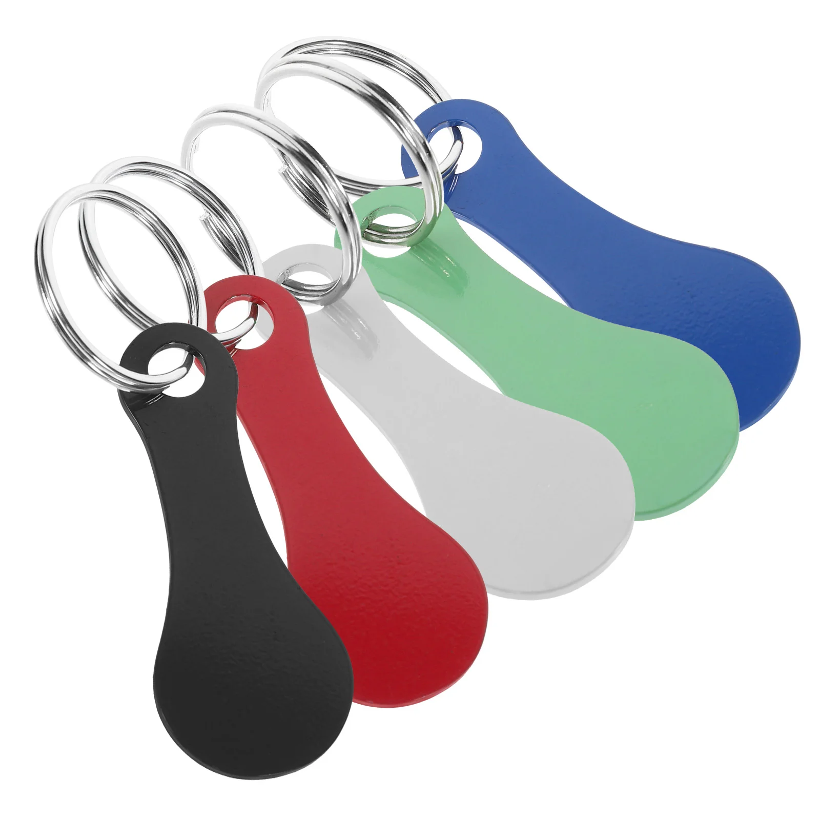 

5 Pcs Shopping Trolley Tokens Keyring Go Cart Pendant Metal Stainless Steel Keyrings Chain