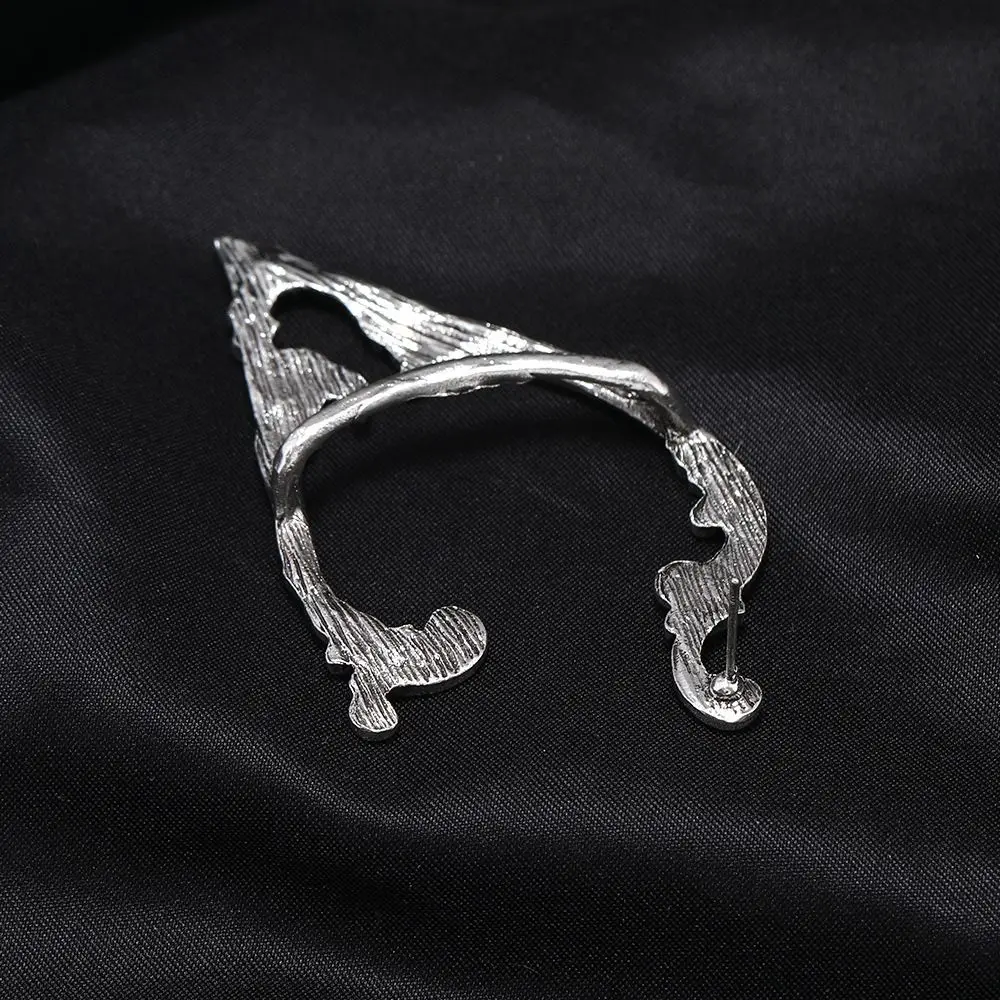 Retro Punk Fashion Design Lady Solid Color Alloy Women Earrings Pierced Earrings Korean Ear Bone Clip Gothic Elves Ear Cuff view 5