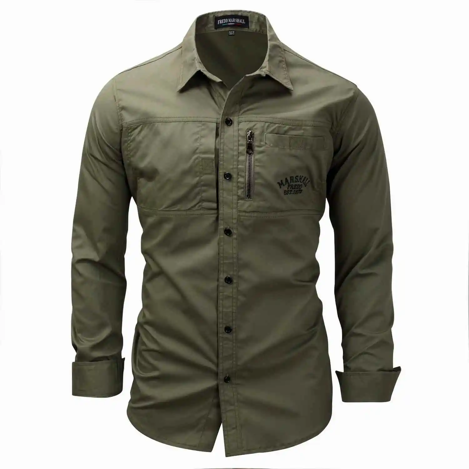 

Large Mens Long Sleeve Cotton Shirt with Zipper Lapel Fake Two-Piece Design Splice Fabric European Style for Women Open Cardigan