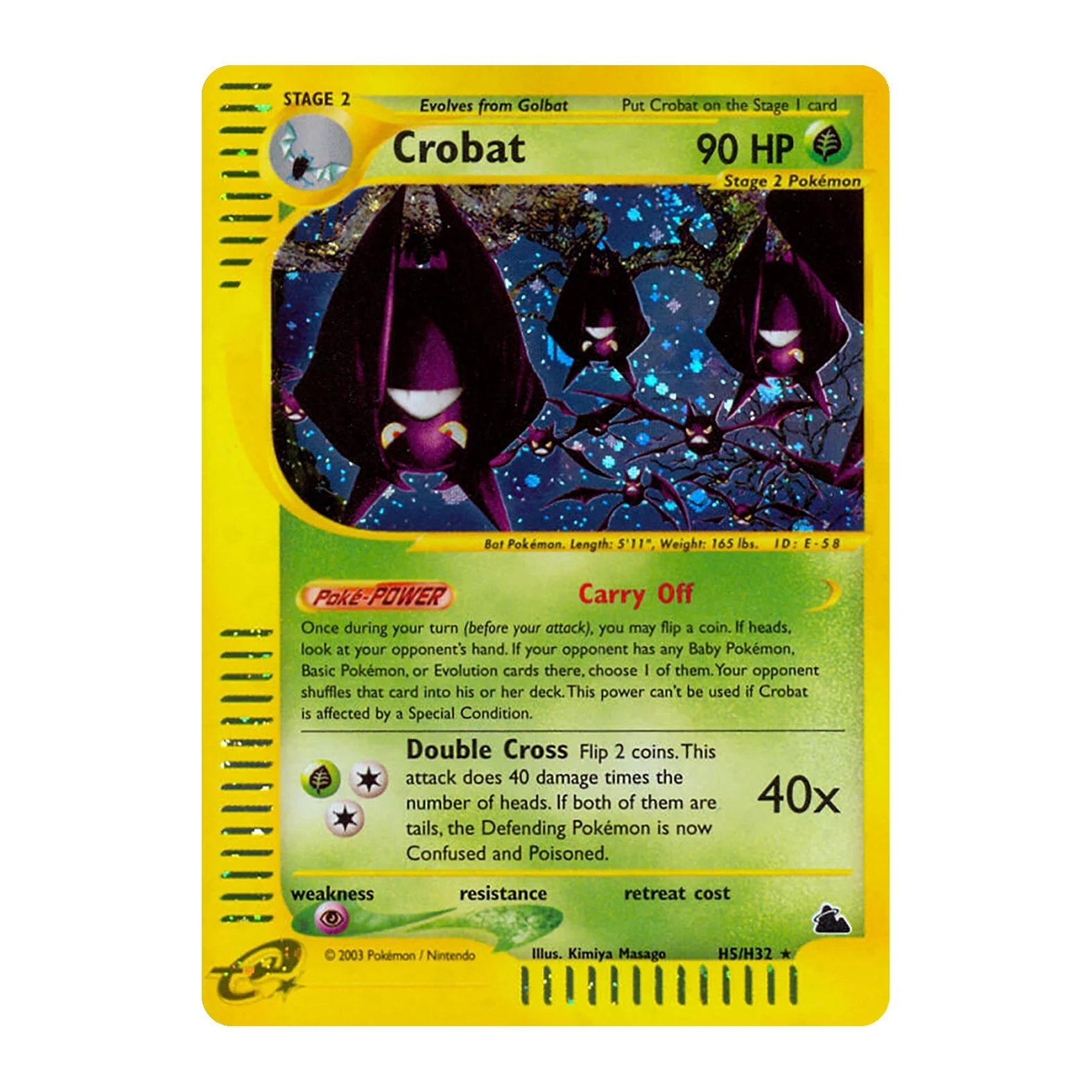 Vintage PKM Skyridge (SK) E-KARTEN H1-H32 Voll-Holo Seltene PROXY-Karten Set Gyarados Umbreon Flareon Klassische WOTC Sammelkarten – Detail 14