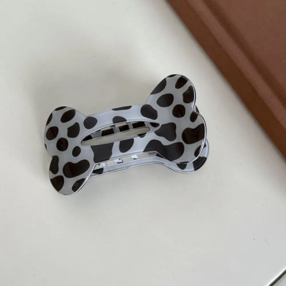 Cute Bone Hair Clip Acrylic Duckbill Claw Comfortable Flat Headwear Sweet Cool Style Trendy Hair Styling Tool For Women
