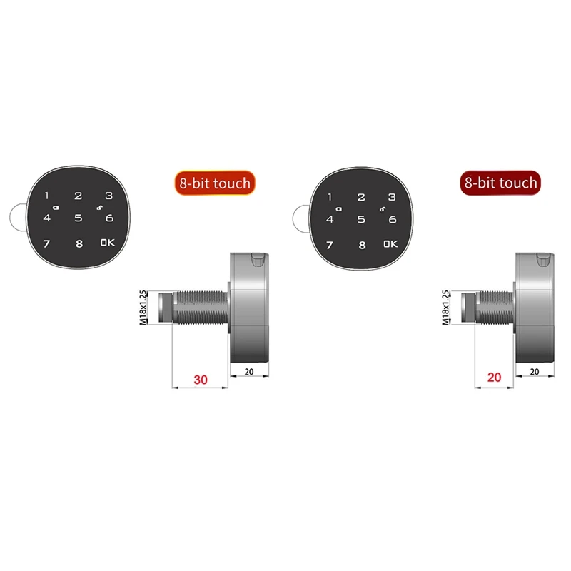 Digital Electronic Smart Mailbox Lock Touch Screen Lock File Iron Steel Desk Cabinet Door Password Keypad Lock