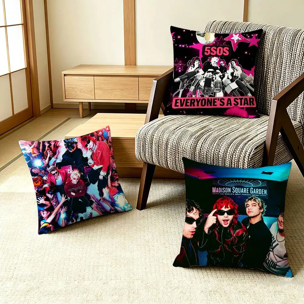 Pop Rock5SOS-5 Seconds of Summer   Pillow Case Pattern Printed Pillowcase For Living Room Sofa Cushion Cover