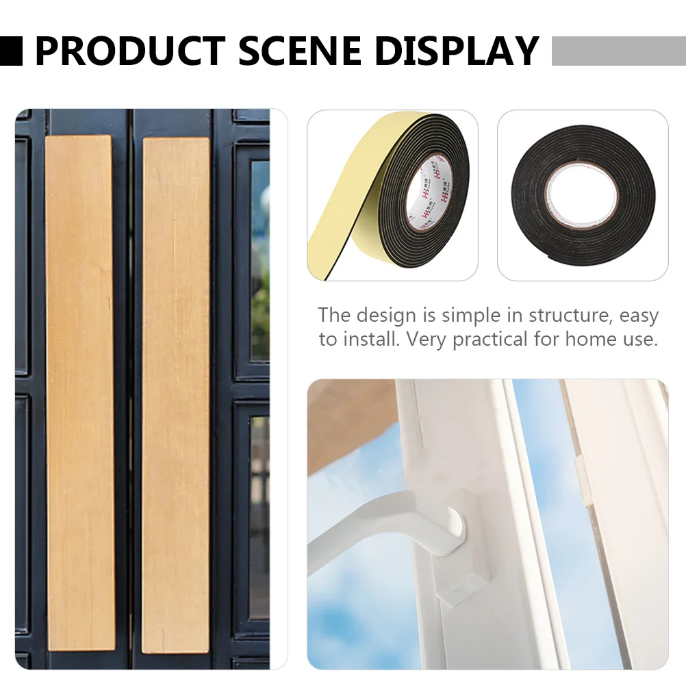 

2pcs 2 Rolls Thick Foam Tape For Windows Doors Sealing Strip Eva Adhesive Sponge Soundproof Windproof Seal Tape For Home Use