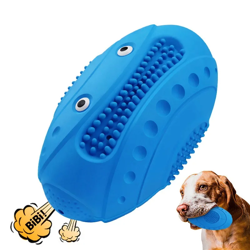 

Dogs Interactive Toys Rubber Durable Toys for Small Medium Large Dog Pet Teeth Cleaning Bite Resistance Squeaky Dog Ball Toy