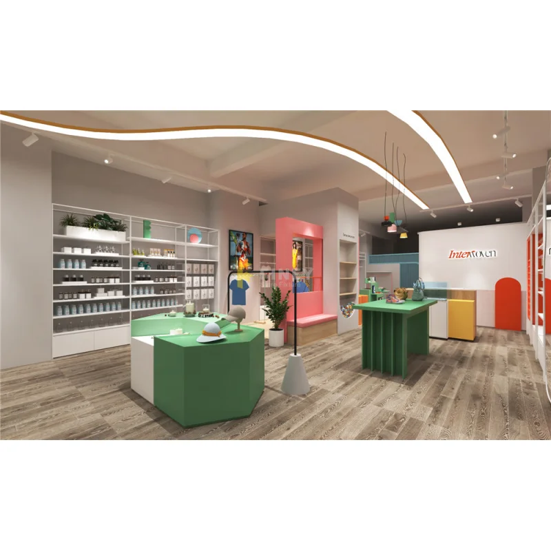 (Customized) High End Furniture Counter With Glass Shelves Boutique Retail Store Decoration Custom Boutique Store Interior D