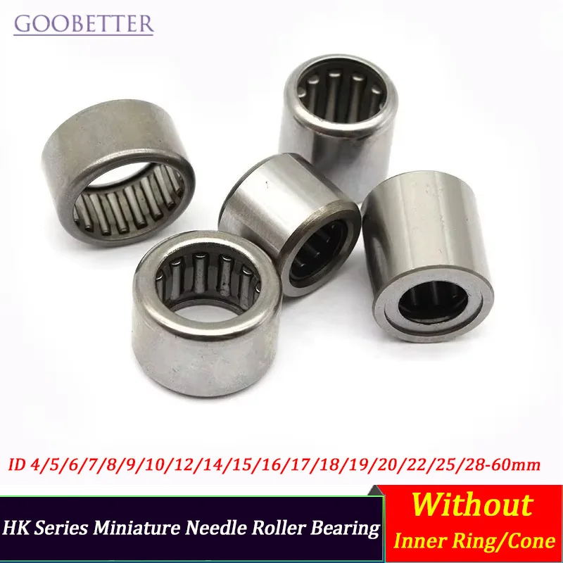 HK Series Miniature Needle Roller Bearing Without Inner Ring Cone ID 4-60mm High Speed Precision Machinery Parts
