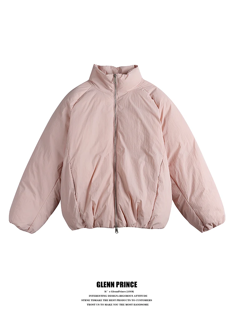 

Мужская зимняя куртка из хлопка в американском ретро-стиле, однотонная, с воротником-стойкой, повседневная, модель 2025 года, очень стильная.