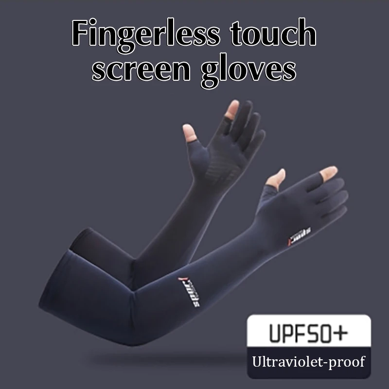 UV Solar Arm Sleeves Men Cycling Gloves Hand Long Sleeves Driving Arm Cover Summer Woman Cool Muff Sun Protection Motorcyclist