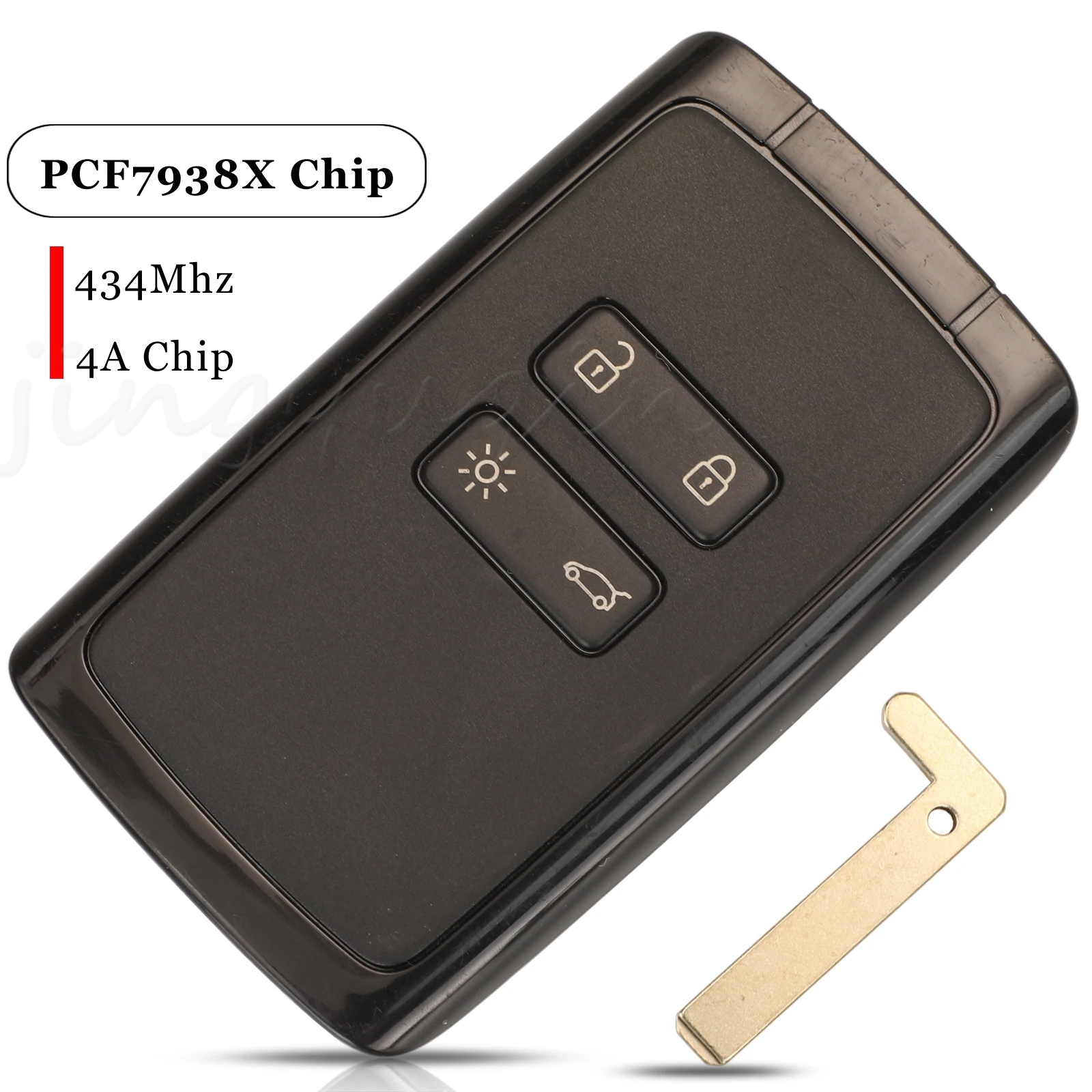 jingyuqin Original 433Mhz 4A PCF7953 KR5IK4CH-01 Smart Remote Car Key Card For Renault Espace5 Kadjar Megane4 Talisman KeylessGo