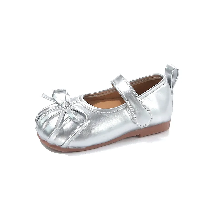 

Fashion Girls' Flat Shoes 2025 Spring New Kids Leather Shoe Simple Anti Slip Girls Casual Shoes Versatile Child Performance Shoe