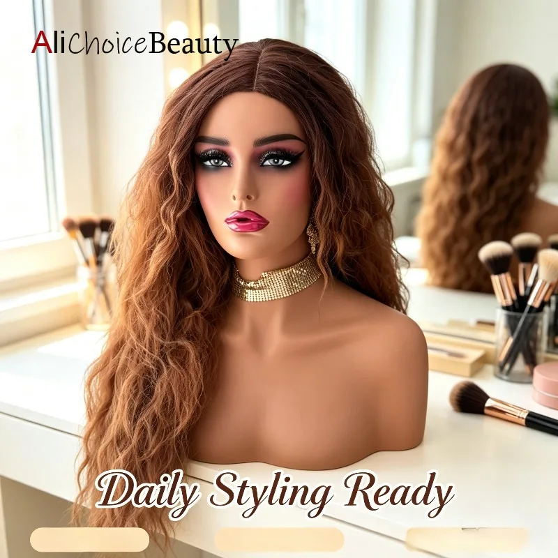 Realistic Female Mannequin Head with Shoulder Manikin Head Bust Wig Head Stand for Wigs Display Making,Necklace Earrings Styling
