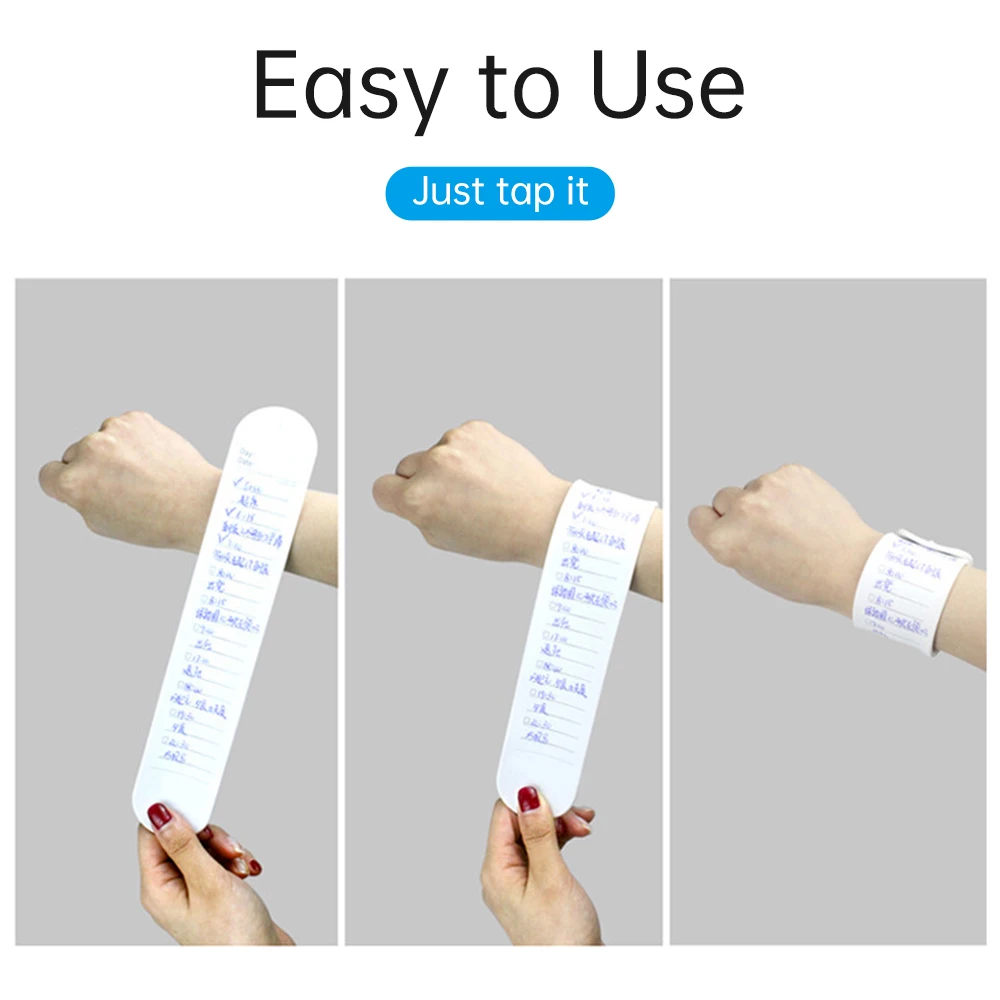 Wearable Notepad Silicone Memo Wrist Band Reminder Bracelet Waterproof to Do List Stap and Ruler   Erasable with Oil-based Pen