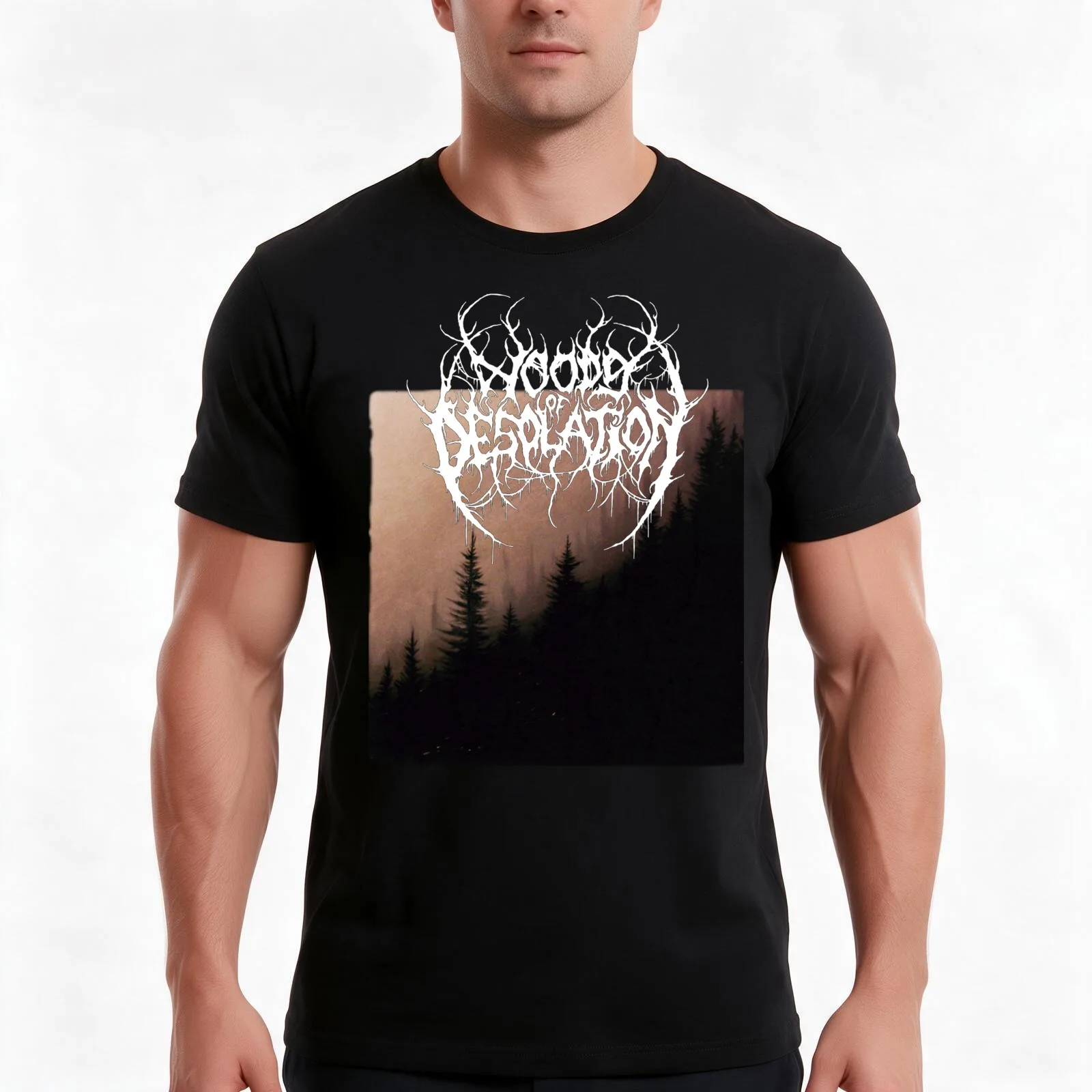Woods of Desolation - Torn Beyond Reason - Black Metal T-Shirt, Summer Casual Cotton Tee, Oversized Streetwear Tops, 100% Cotton