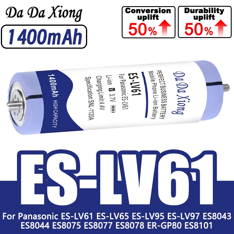 

1400mAh Battery For Panasonic ES-LV61 ES-LV65 ES-LV95 ES-LV97 ES8043 ES8044 ES8075 ES8077 ES8078 ER-GP80 ES8101 Shavers