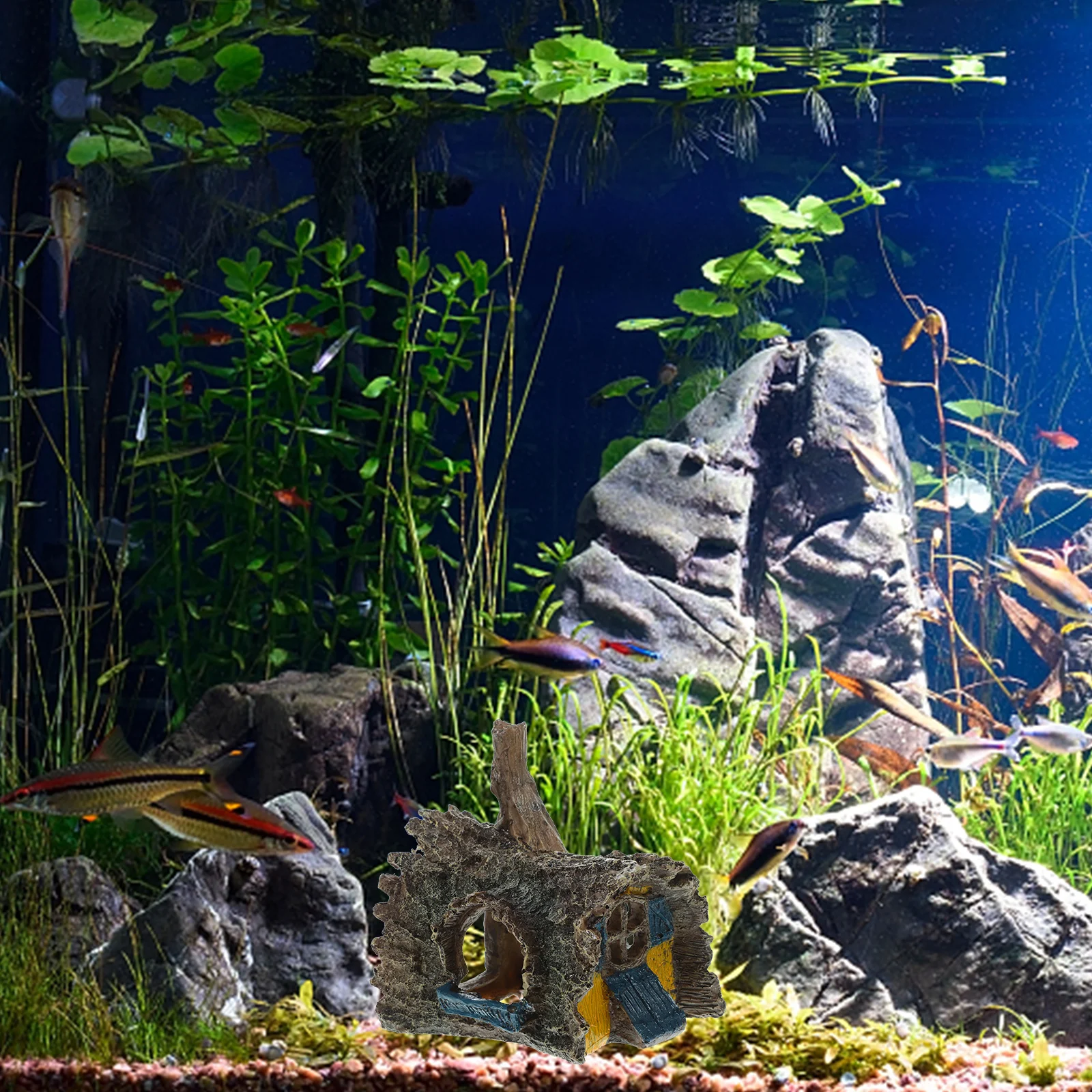 

1pcs Aquarium Decoration Tank Landscaping Ornament Resin Craft Hideout Cave Home Decor Fish Tank Accessories Durable Sturdy