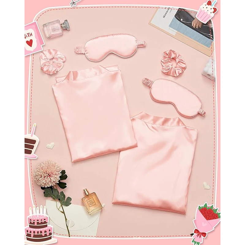 

Women Bride Bridesmaid Silky Satin Kimono Robe Solid Color Sleepwear for Wedding Party Getting Ready, Short