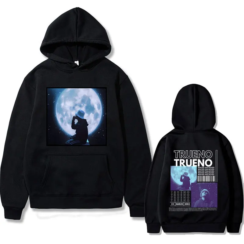 Limited Rapper Trueno Mateo Palacios Album Double Sided Print Hoodie Men's Vintage Pullover Men Women Hip Hop Oversized Hoodies