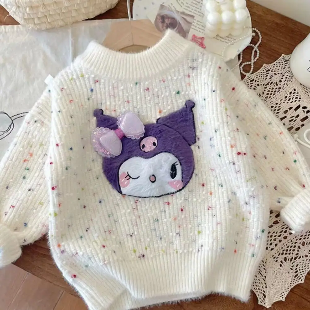 

Sanrio My Melody Kuromi Girls' Winter Clothes Children's Jersey Kids Sweater Autumn Winter Warm Cute Girls' Pullover Sweater