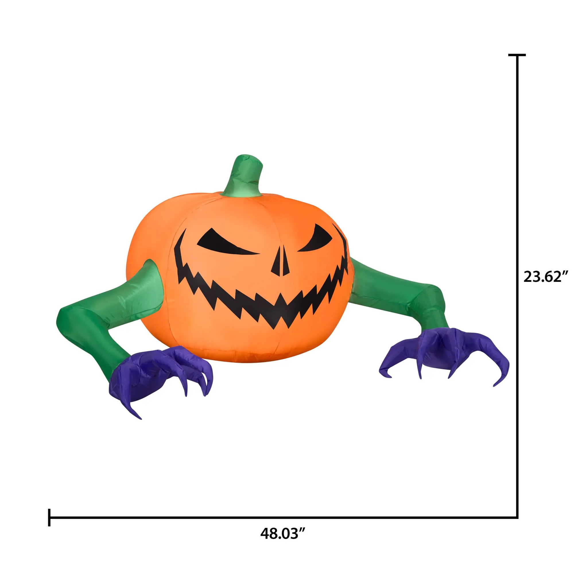 48 Inch Crawling Jack o' Lantern Monster for Halloween Inflatables Pumpkin Ghost LED Lighted Yard Lawn Outdoor Toys Decoration