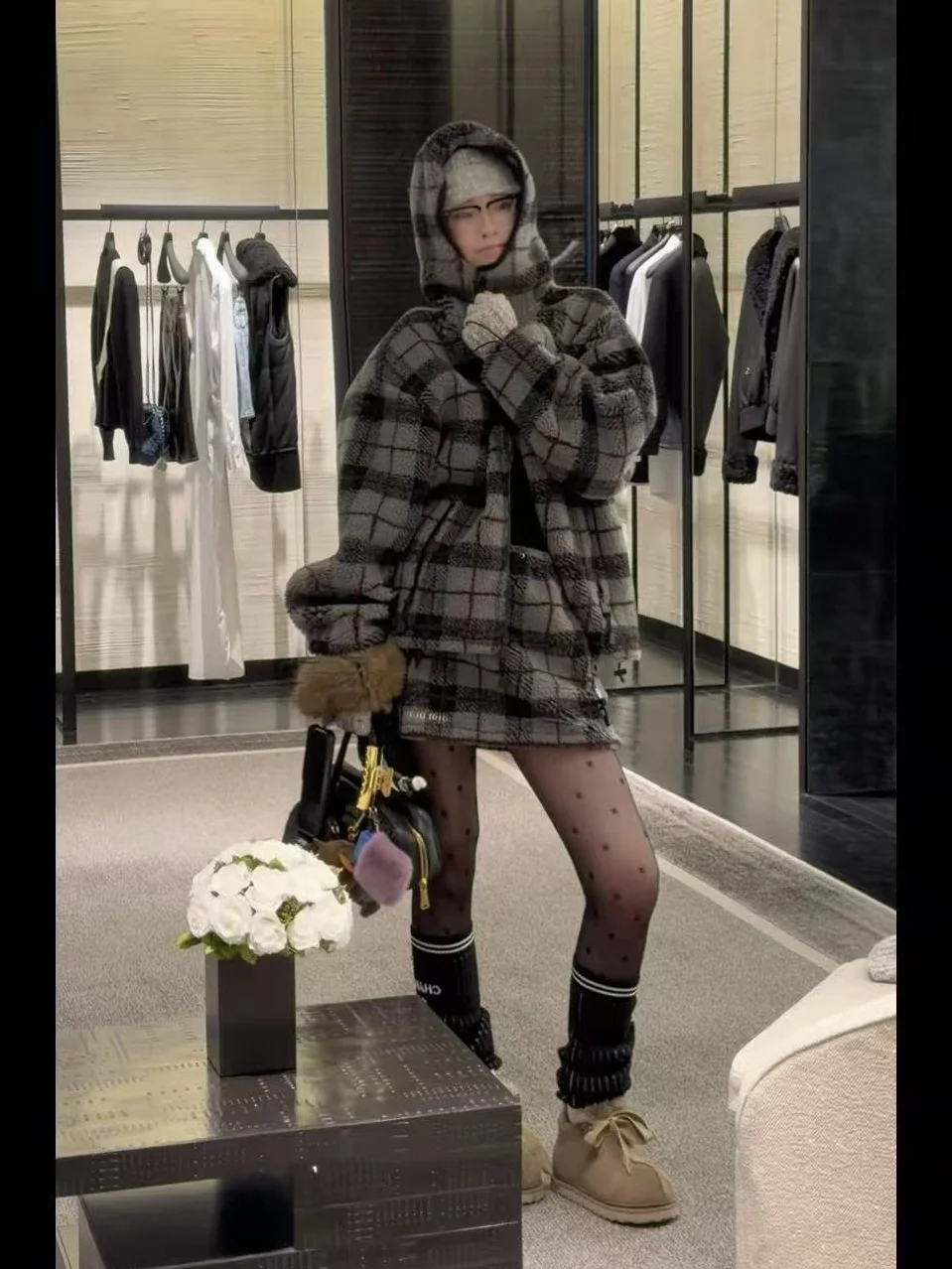 

2025 Winter New Le a Station College Sle Color Blo Hoodie Long Sve Top Neutral Wind Winter Coat for ex