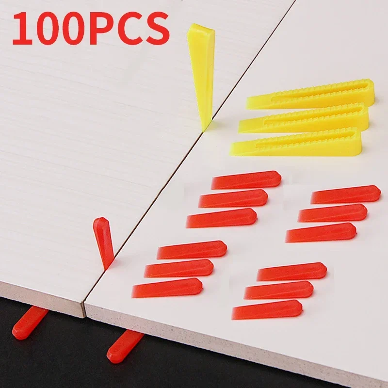 100Pcs/Pack Reusable Tile Leveling System Spacers Positioning Clips Wedge for Wall Floor Ceramic Gaps Locator Leveler Level