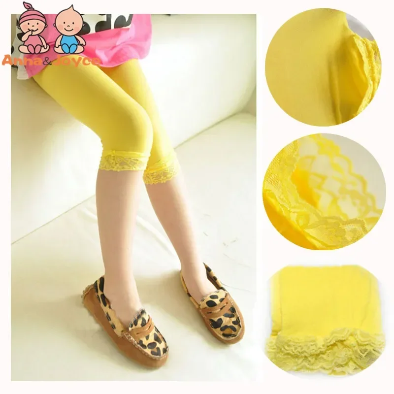 5pcs/Lot NEW Trendy Kid Girl Tight Lace Dance Pantyhose Velvet Stretch Slim Leggings5-9Years