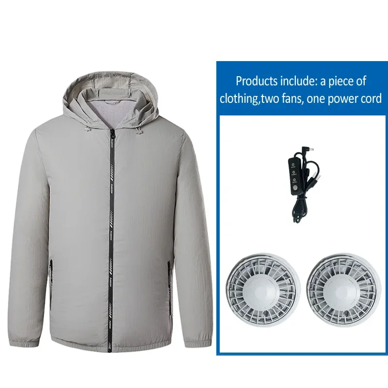 Fan Jacket para homens, roupas de ar condicionado, casaco protetor solar, roupas de trabalho, novo, verão