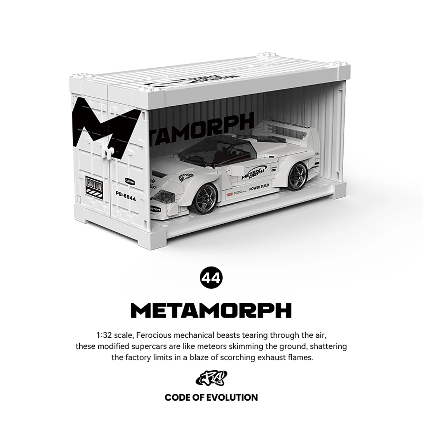 1:32 klassischer Sportwagen-Modell, Baustein, Supercar, Desktop-Ornamente, Sammelspielzeug, kreatives Geschenk für Jungen und Männer, mit Display-Box