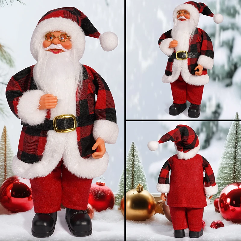 12-inch Christmas Santa Figure Standing Santa Doll Window Decorations Christmas Decorations Christmas Gifts Birthday Gifts image 2