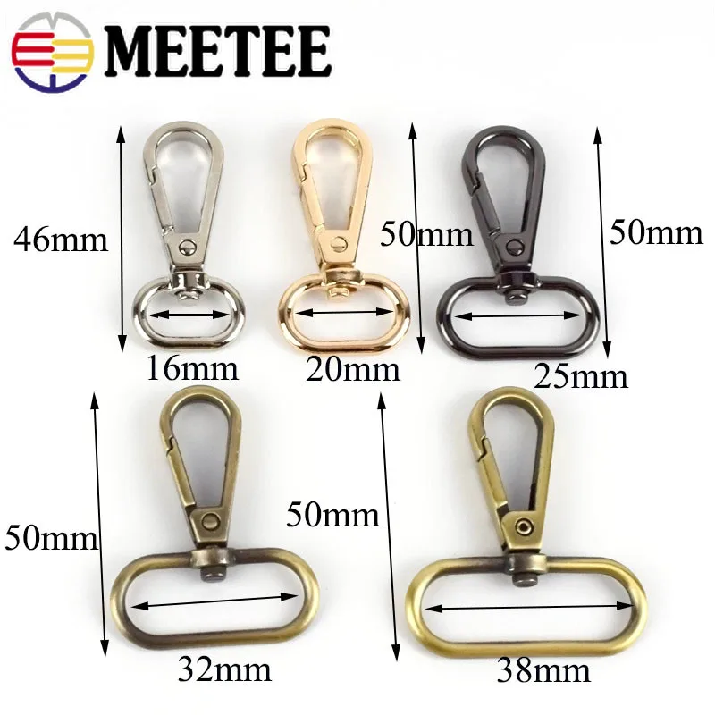 10 sztuk Meetee 16-38mm metalowe obrotowe zapięcie karabińczykowe spust karabińczyk klamra karabinek brelok pasek do torby pasek DIY akcesoria