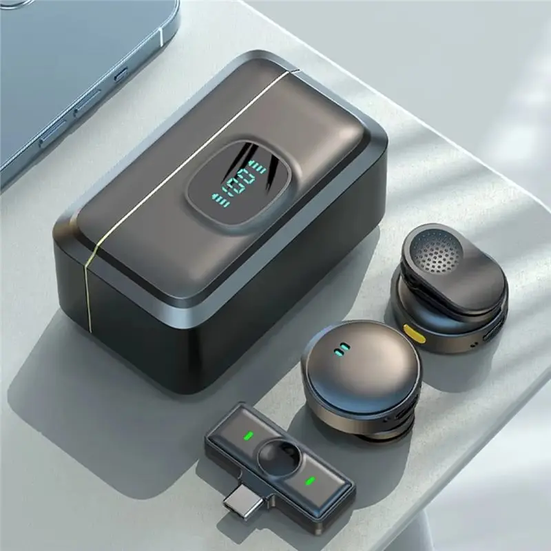 【PUBLICITY】Wireless Mini Lapel Microphone Magnetic Type-C Charging For Android Compatible Device Live Streaming Interview Record