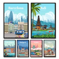 Amsterdam Tokyo London Iceland Bali Vancouver Travel Posters and Prints Modern Wall Art City Paintings Landscape Canvas Picture