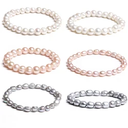 2024 New Natural Freshwater Pearl Stretch Bracelet Elegant Retro Female Pearl Bracelet High Quality Jewelry Gift For Women
