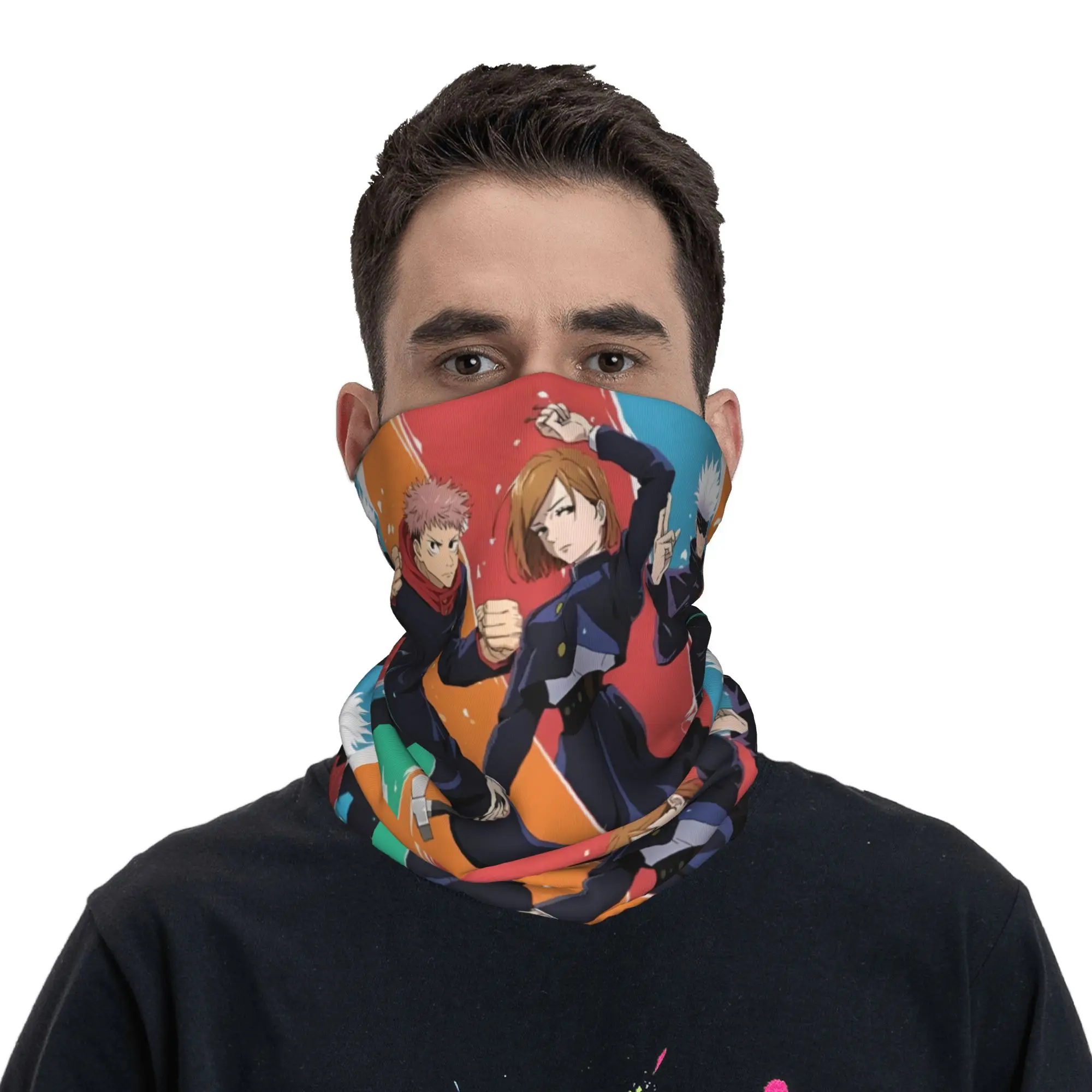 

Custom J-Jujutsus K-Kaisens Neck Gaiter Men Women UV Face Shield Winter Harajuku Comic Anime Bandana Scarf for Hiking