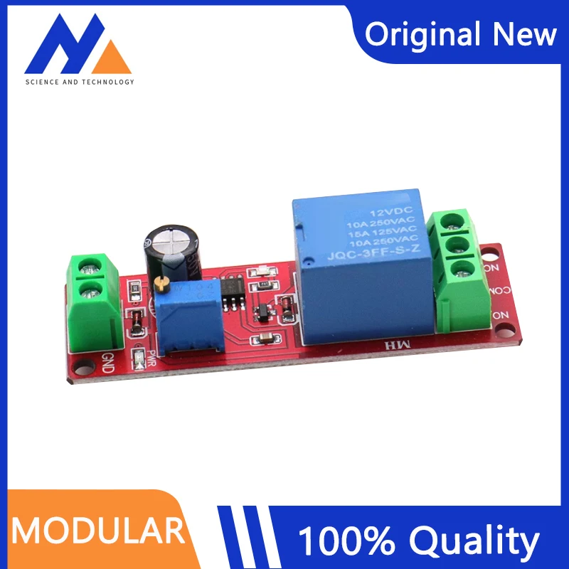 NE555 DK555 delay relay module 12V conduction delay adjustable monostable switch car 0-10 second delay