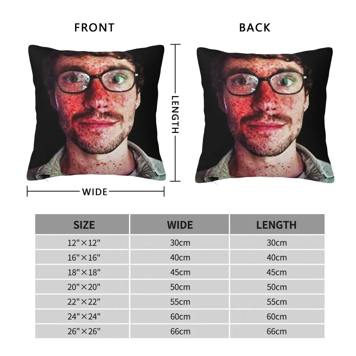 I'm Insane Will Graham Square Pillowcase Pillow Cover Polyester Cushion Zip Decorative Comfort Throw Pillow for Home Bedroom