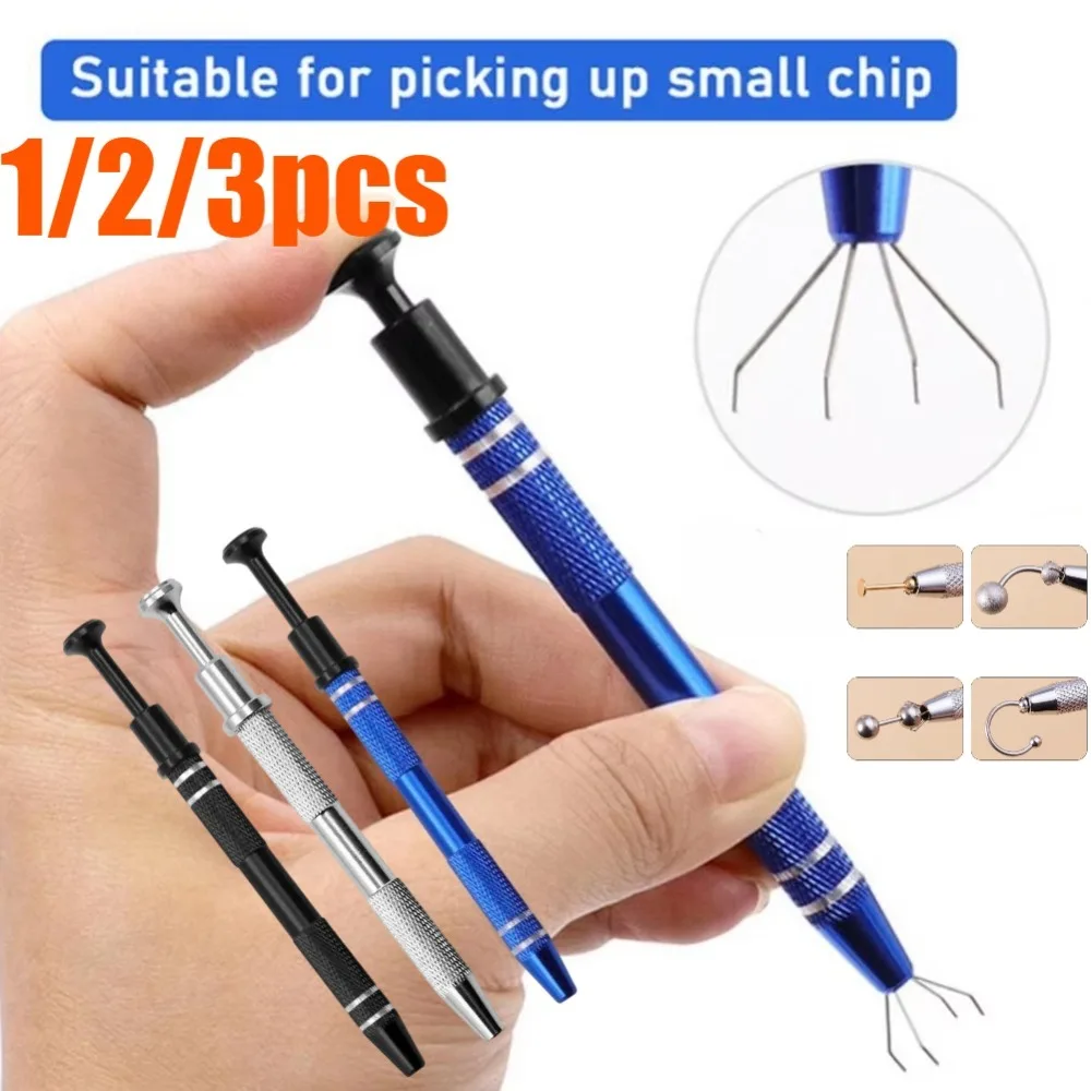 1/3/5pcs Four Claws Beads Holder Pick-up Tool Diamond Gems Prong Holder Tweezer Catcher Grabber Jewelry Repair Hand Convenient
