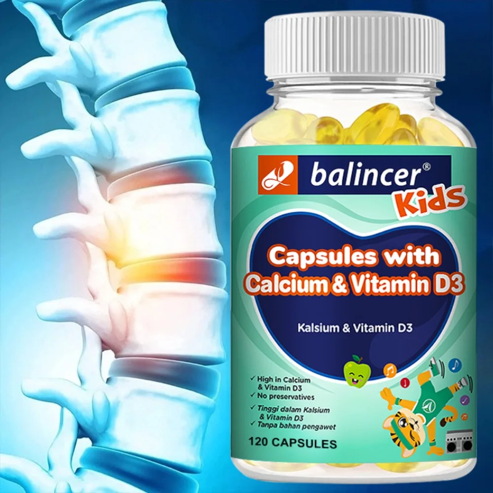 Height Growth Supplement Capsules with Calcium & Vitamin D3, Kids Teens Maximum Height Growth - Promotes Bone Health