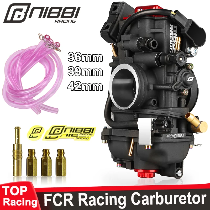 NIBBI FCR Racing Carburetor 36mm/39mm/42mm Fit 2T/4stroke Motorcycle Honda Yamaha 250cc-500cc Engine ATV Dirt Bike