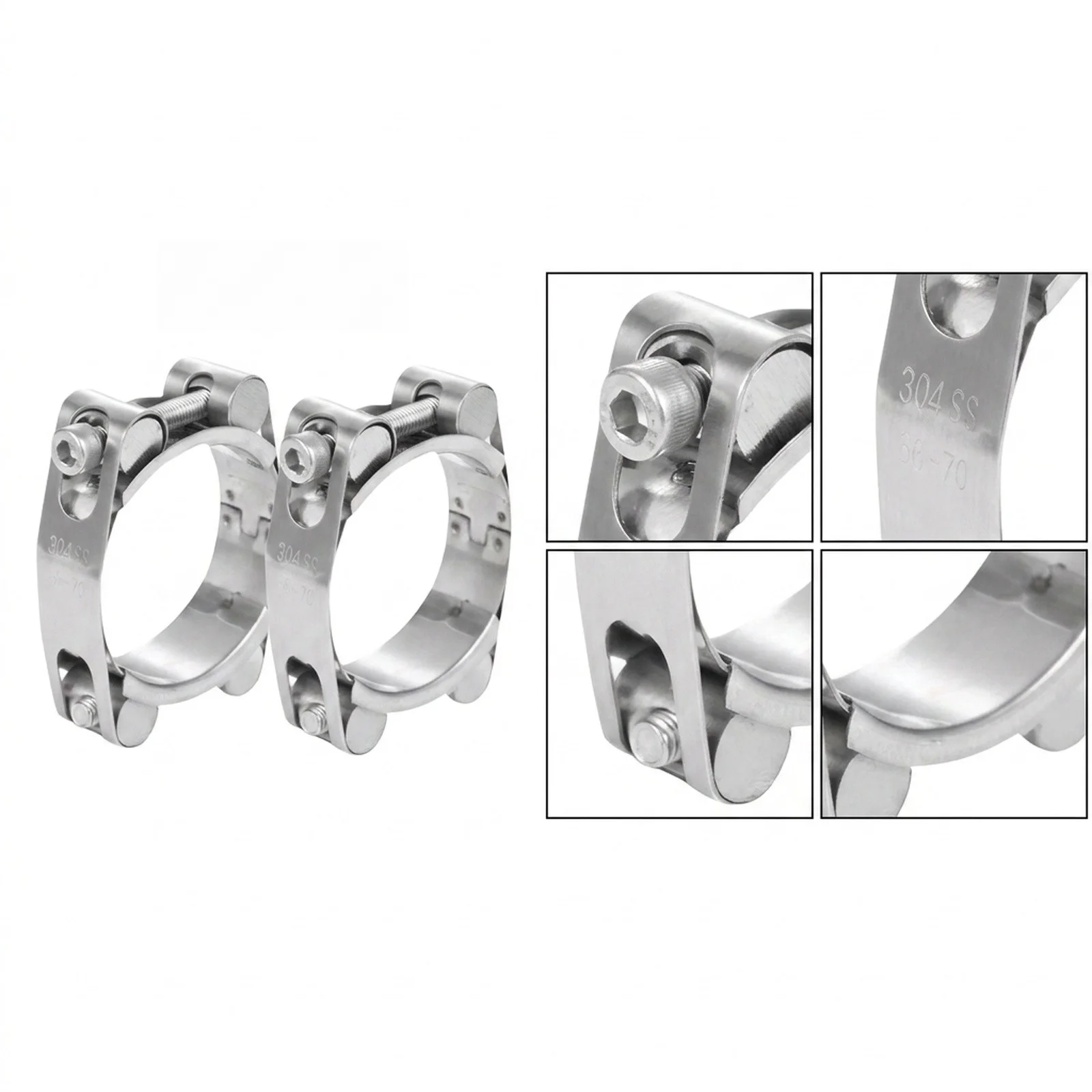 T Bolt Style Clamps Made of Quality Stainless Steel Great for High Pressure Engine Applications for Sizes Available